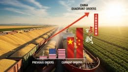 TRUMP HOPES CHINA WILL QUICKLY QUADRUPLE ITS US SOYBEAN ORDERS