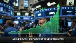 APPLE SHARES RISE 1.5% AFTER REVENUE FORECAST BEATS ESTIMATES